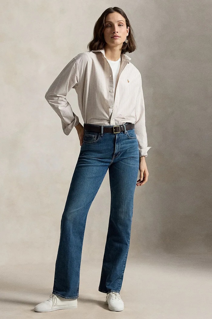 Odzież Polo Ralph Lauren koszula oxford damska bawełniana 211B21507 różowy