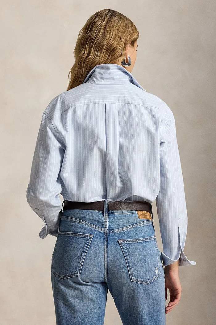 Polo Ralph Lauren koszula oxford damska bawełniana 211B21507 niebieski AW26