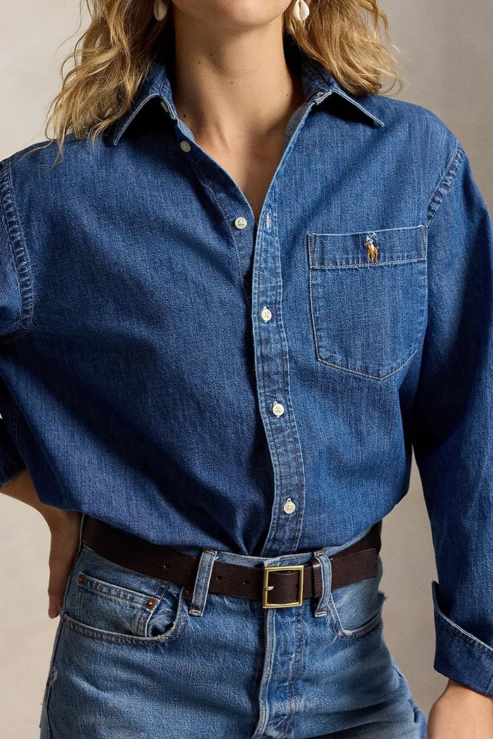 Polo Ralph Lauren koszula damska jeansowa niebieski 211B17146