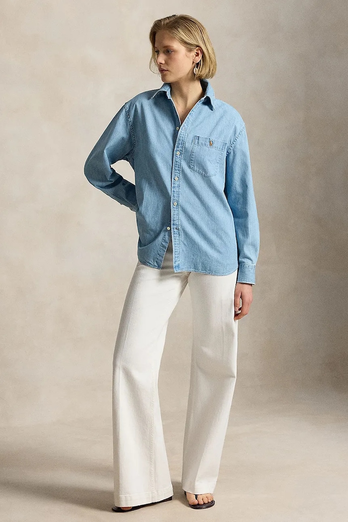 Odzież Polo Ralph Lauren koszula damska jeansowa 211B17139 niebieski