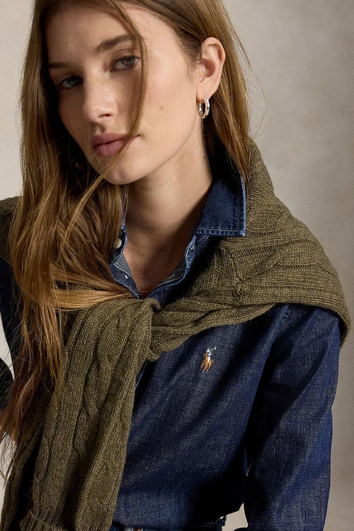 Polo Ralph Lauren koszula damska jeansowa granatowy 211B17137