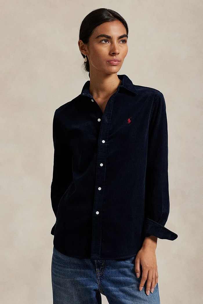 Polo Ralph Lauren koszula damska bawełniana granatowy 211A93203
