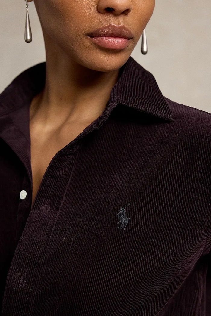 Polo Ralph Lauren koszula damska bawełniana bordowy 211A93203