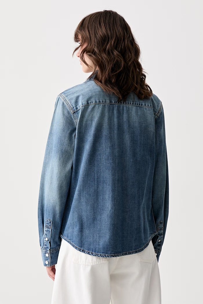 Oblečení Tommy Jeans košile dámská džínová DW0DW23486 modrá