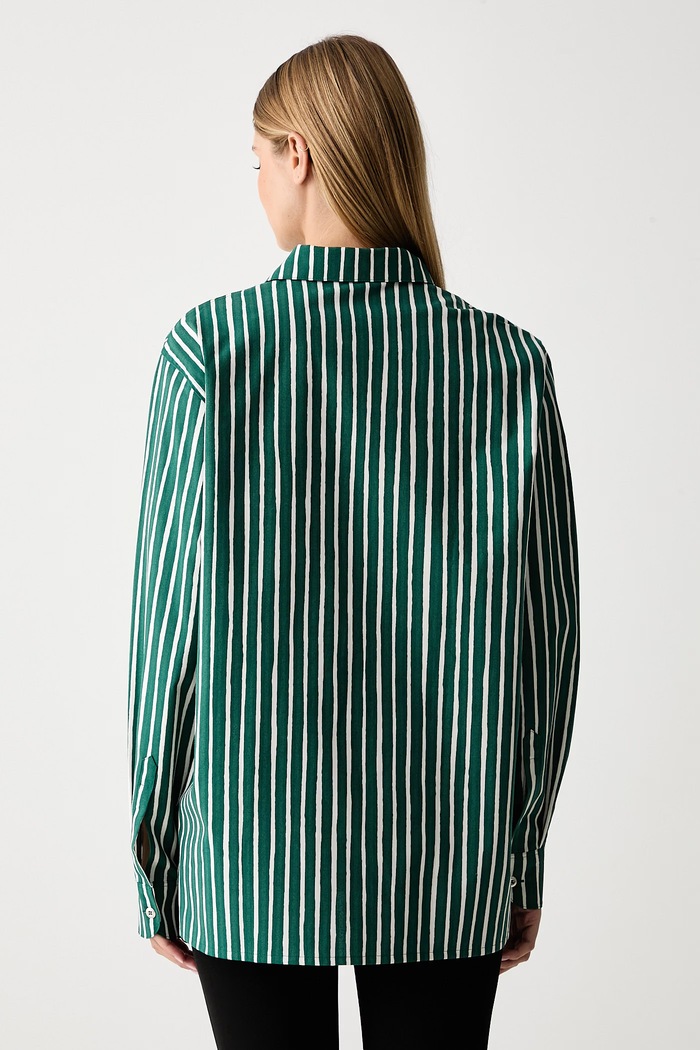 Дрехи Marimekko Риза дамска от памук 096182 зелен