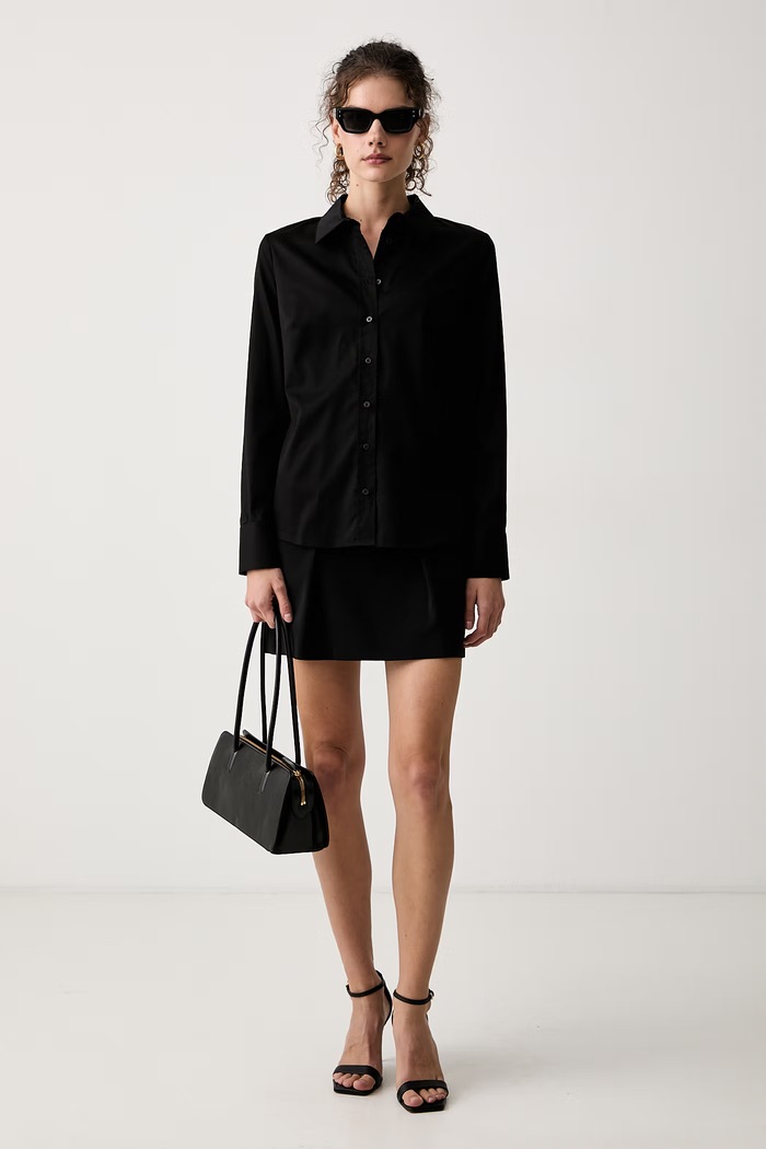 Guess Koszula damska bawełniana z elastanem NEW CATE W6YH10.W2752 czarny AW26
