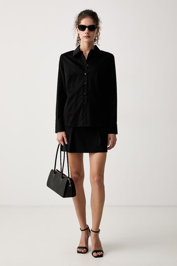 Guess Koszula damska bawełniana z elastanem NEW CATE W6YH10.W2752 czarny AW26
