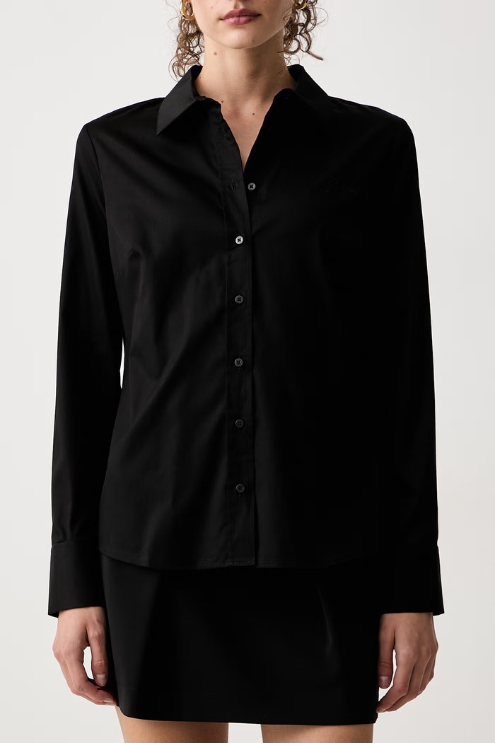 Koszula damska bawełniana z elastanem NEW CATE Guess W6YH10.W2752 czarny