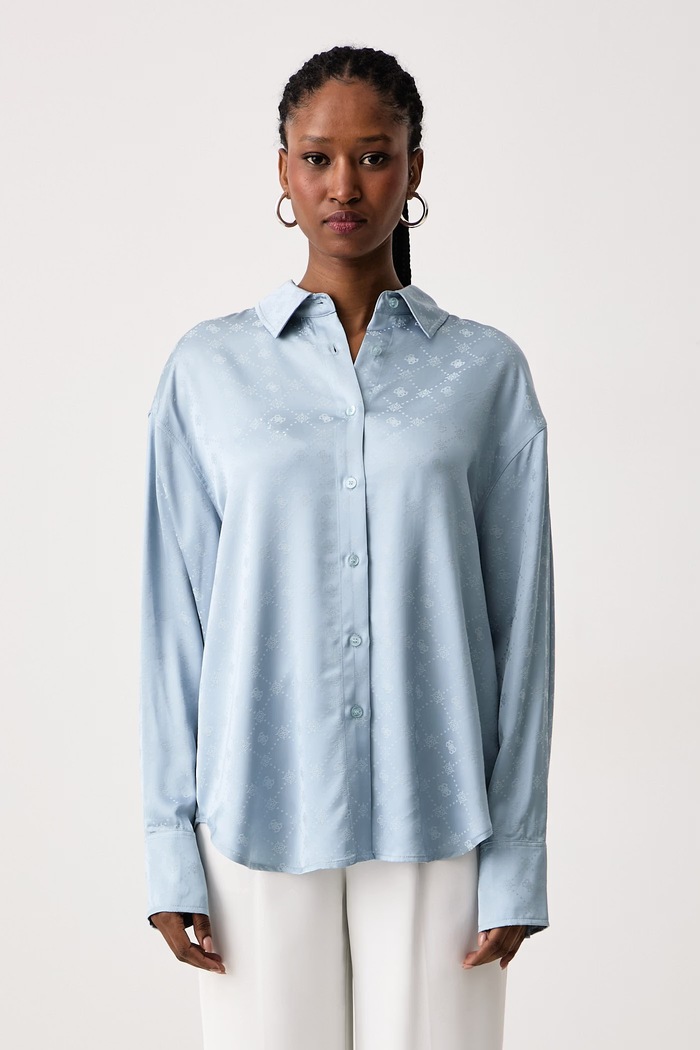 Guess Cămașă pentru femei din vâscoză CAROLYN albastru W6BH46.W4236