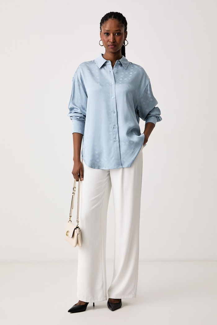 Guess Cămașă pentru femei din vâscoză CAROLYN W6BH46.W4236 albastru AW26