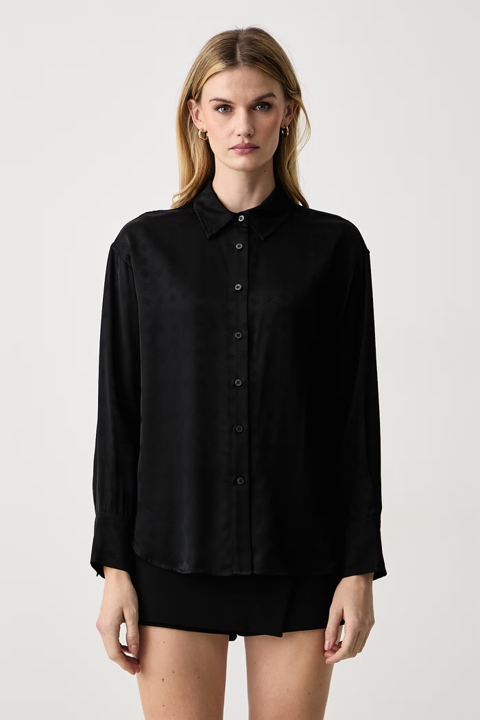 Guess Koszula damska z wiskozy CAROLYN czarny W6BH46.W4236