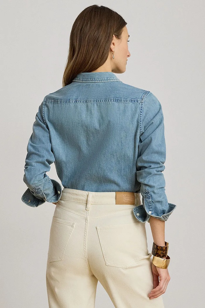 Lauren Ralph Lauren koszula damska jeansowa 200P14149 niebieski AW26