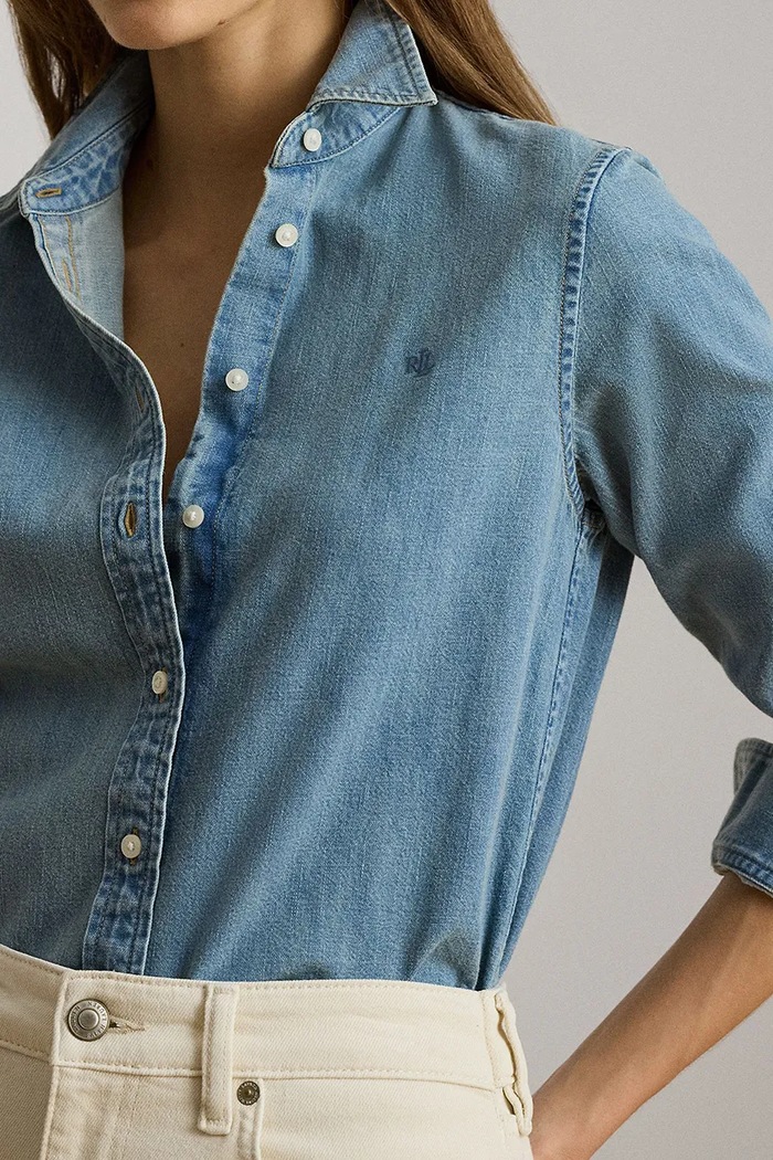 Lauren Ralph Lauren koszula damska jeansowa niebieski 200P14149