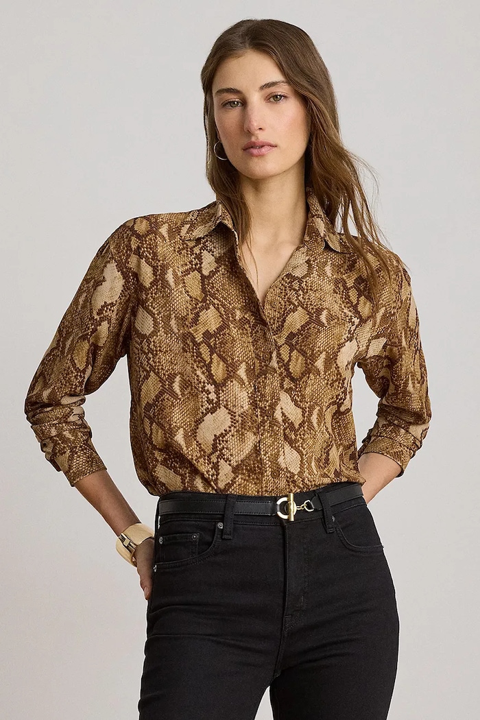 Lauren Ralph Lauren koszula damska brązowy 200P14028