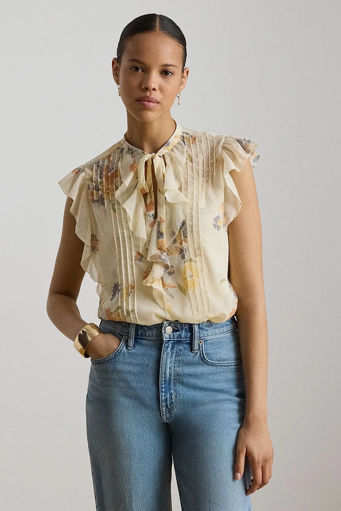 Lauren Ralph Lauren блузка для женщин бежевый 200P13955