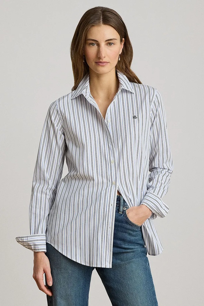 Lauren Ralph Lauren рубашка для женщин из хлопка голубой 200P13836