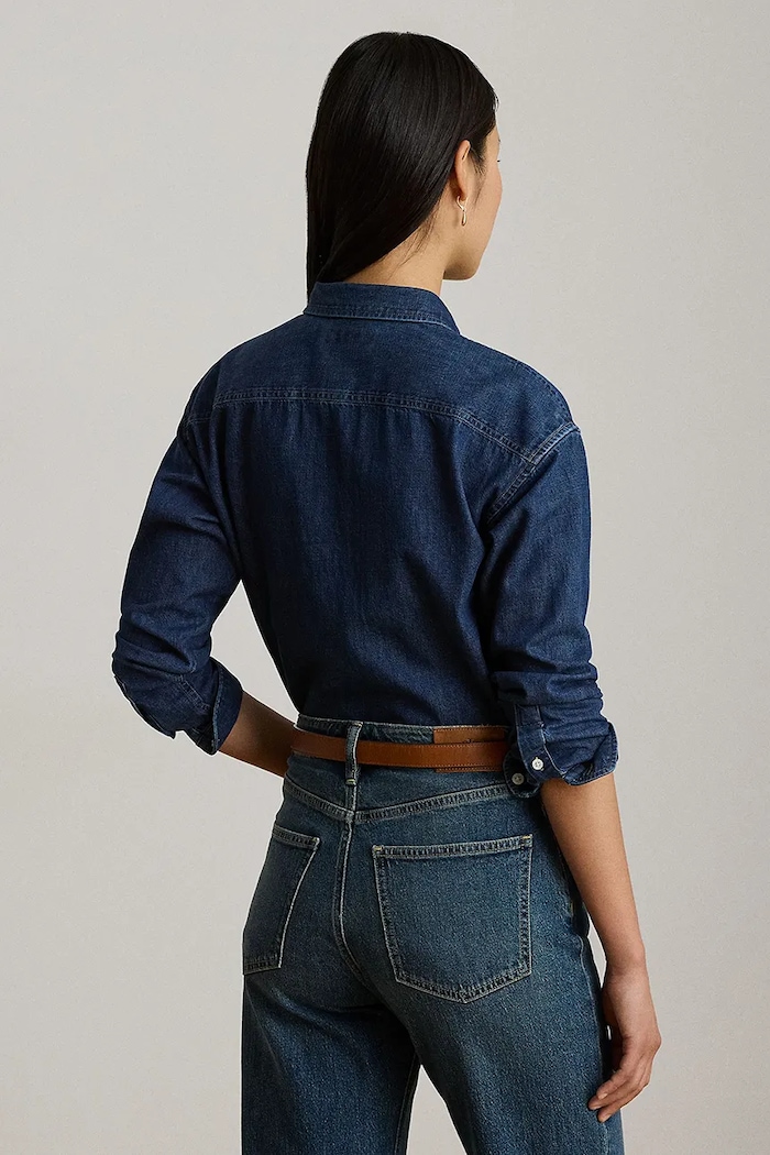 Lauren Ralph Lauren koszula damska jeansowa 200B24167 niebieski AW26