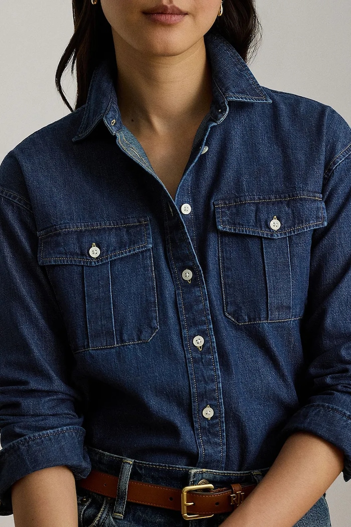 Lauren Ralph Lauren koszula damska jeansowa niebieski 200B24167