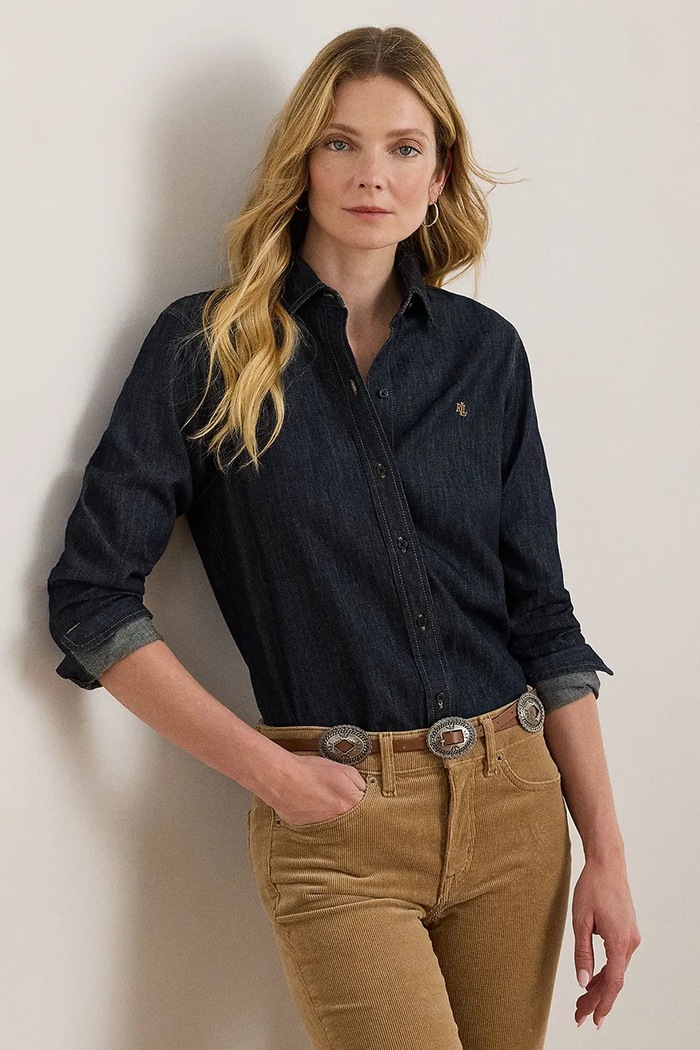 Lauren Ralph Lauren koszula damska jeansowa czarny 200B20825