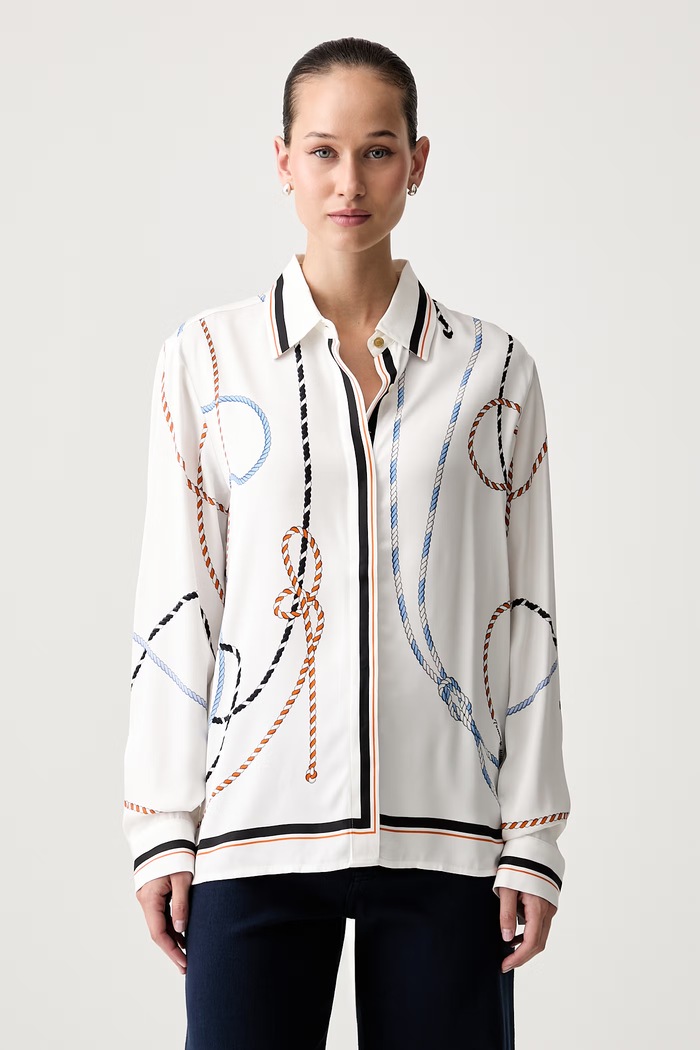 Tommy Hilfiger košile dámská s viskózou bílá WW0WW51138