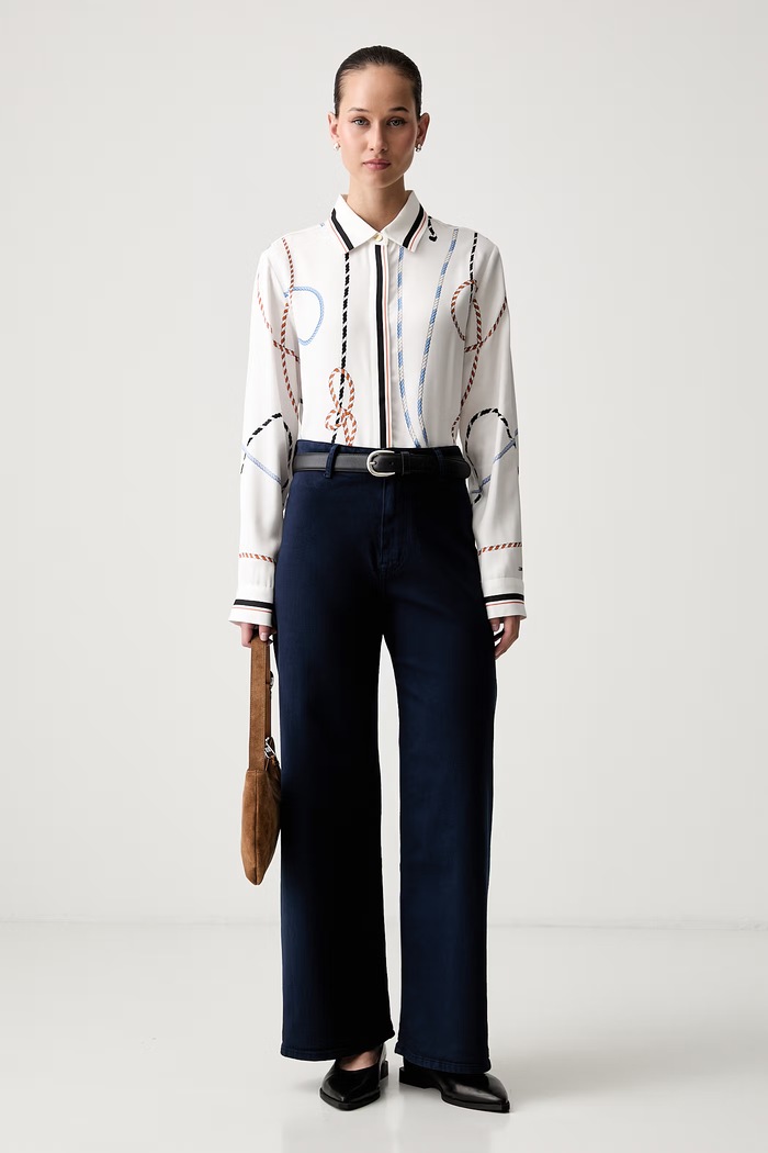 Tommy Hilfiger košile dámská s viskózou WW0WW51138 bílá AW26