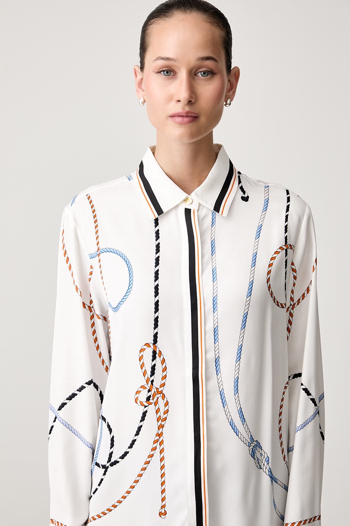 Tommy Hilfiger košile dámská s viskózou bílá WW0WW51138