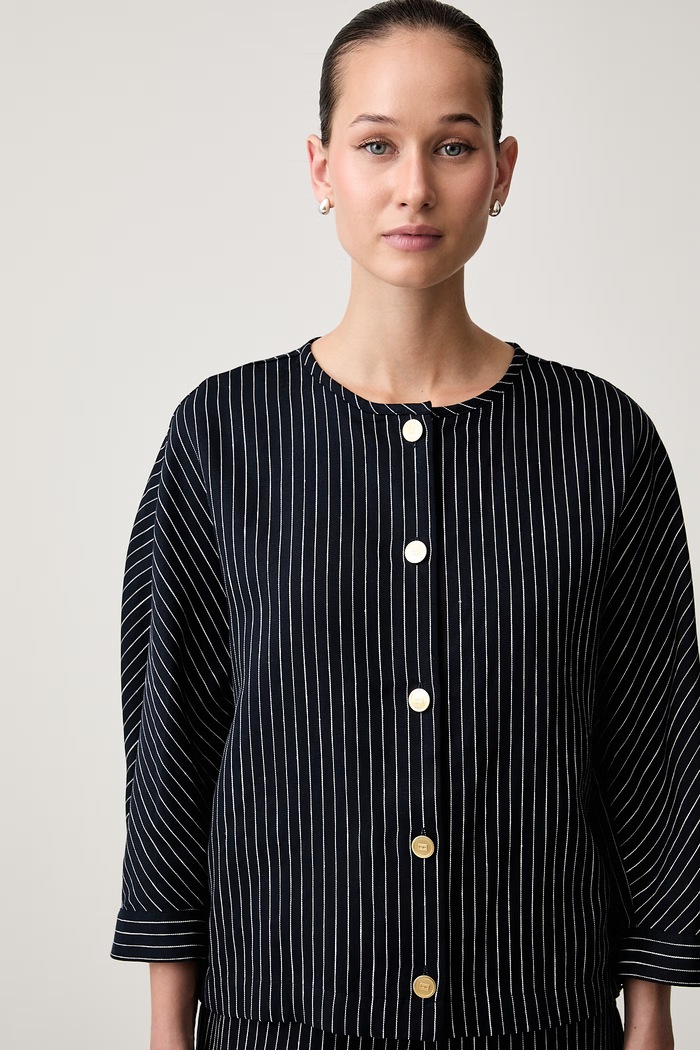 Tommy Hilfiger košile dámská s lyocellem námořnická modř WW0WW51060