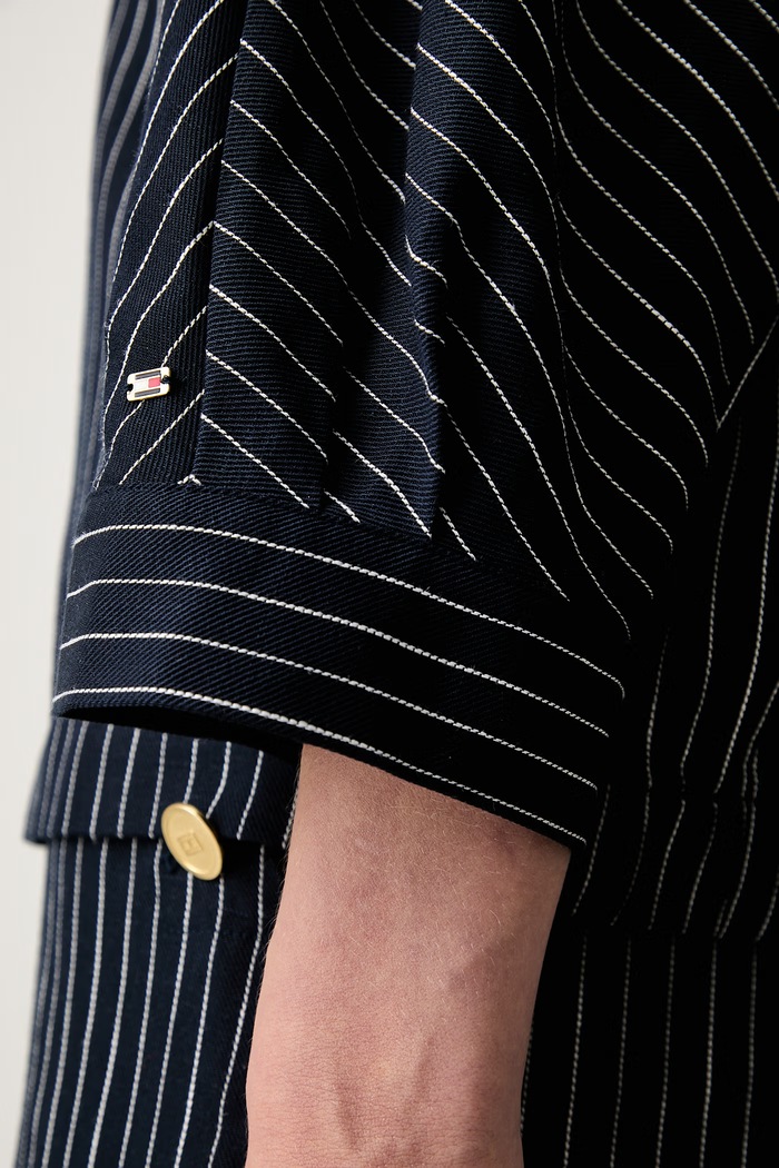 Tommy Hilfiger košile dámská s lyocellem WW0WW51060 námořnická modř