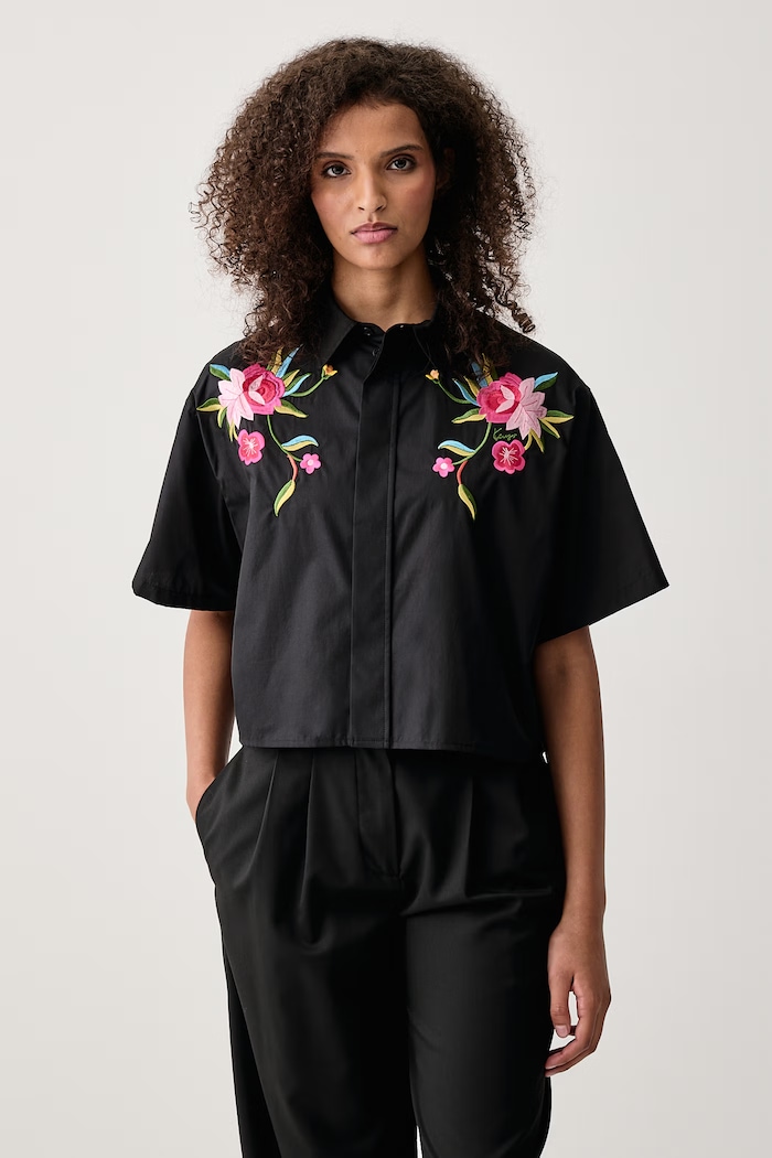 Kenzo Koszula damska bawełniana czarny FG62CH3029L2