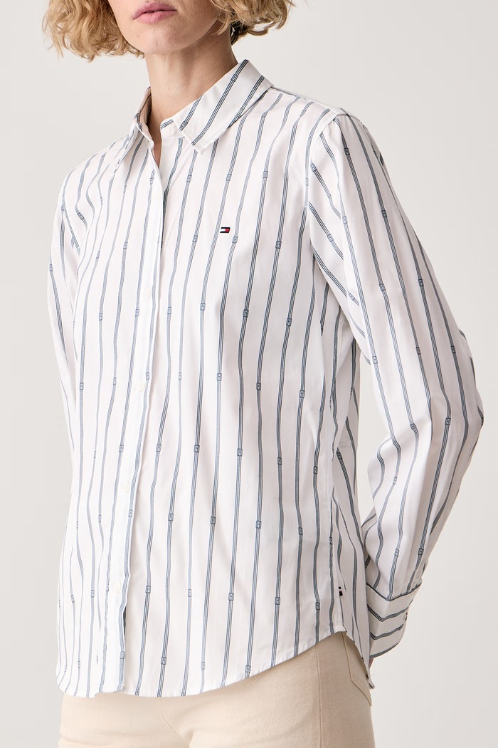 Koszula damska bawełniana Tommy Hilfiger WW0WW51155 biały