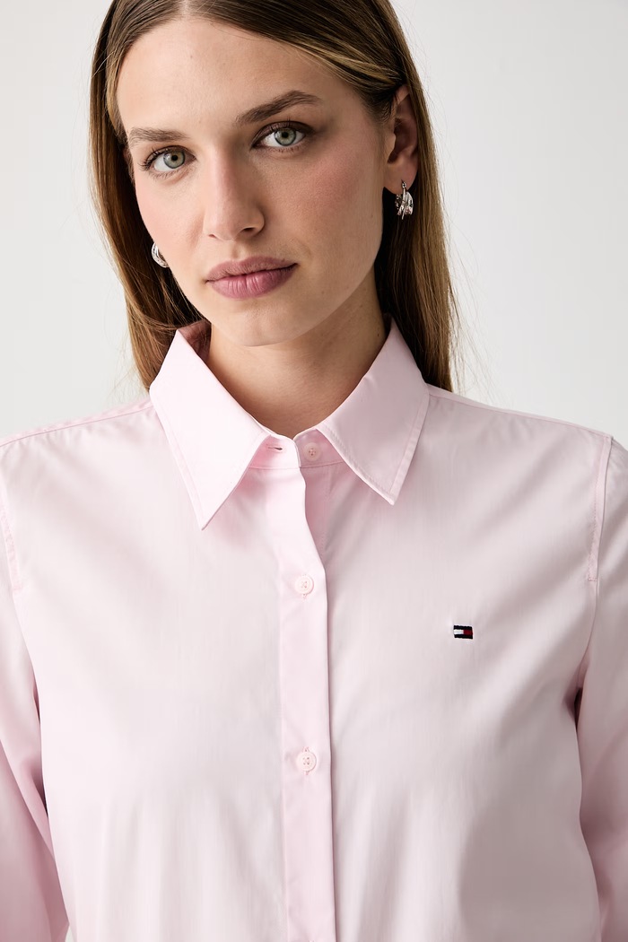 Tommy Hilfiger košile dámská bavlněná růžová WW0WW51155