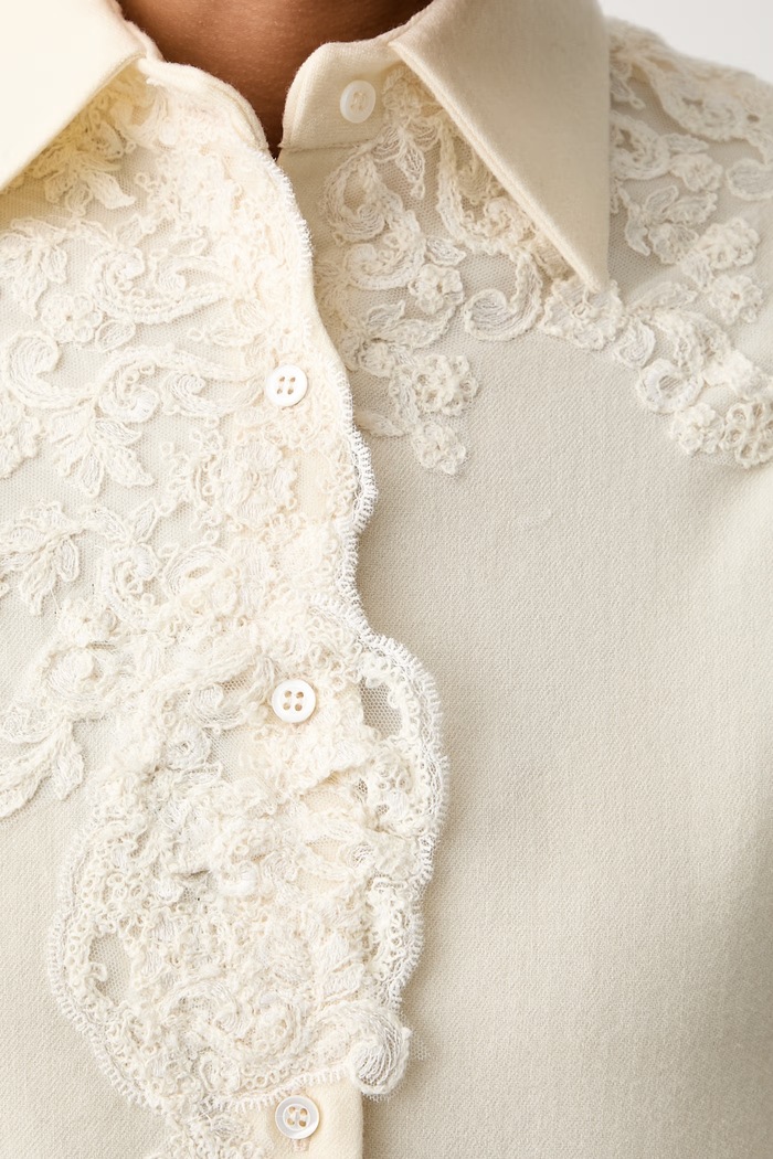 Ermanno Scervino LIFE koszula damska z wełną merino D494K601YBM beżowy