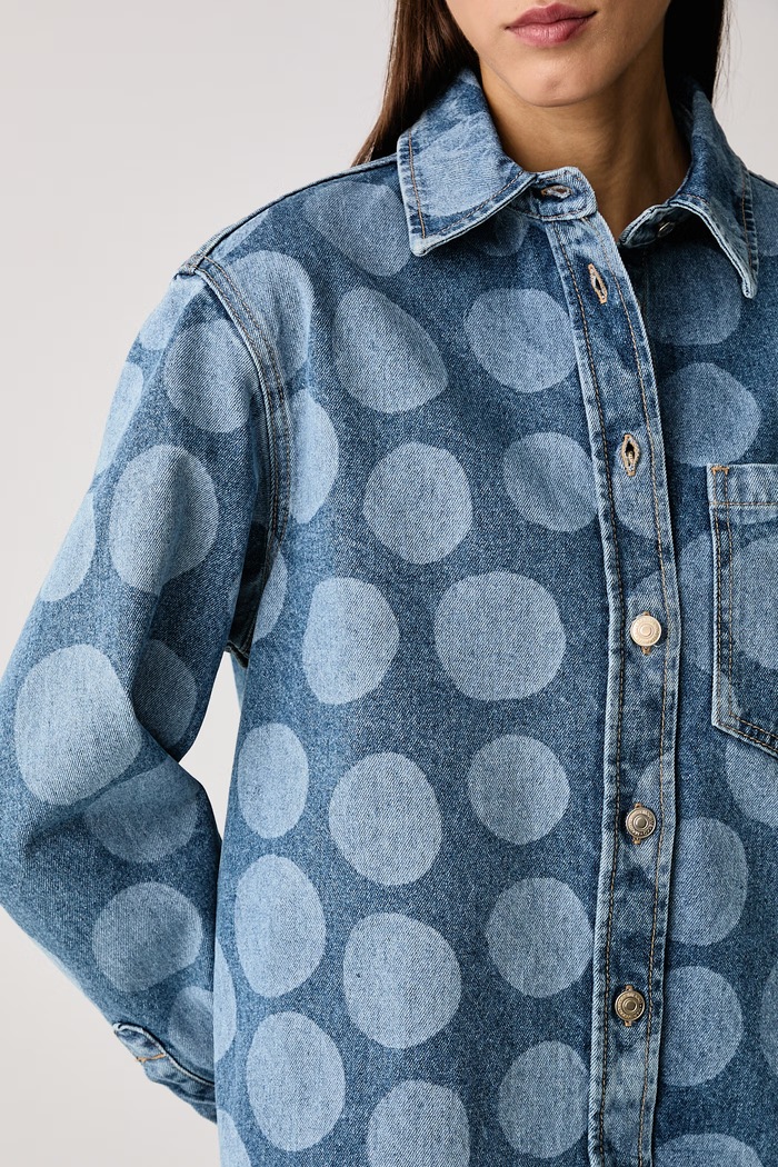 Košulja za žene traper Marimekko 096036 plava