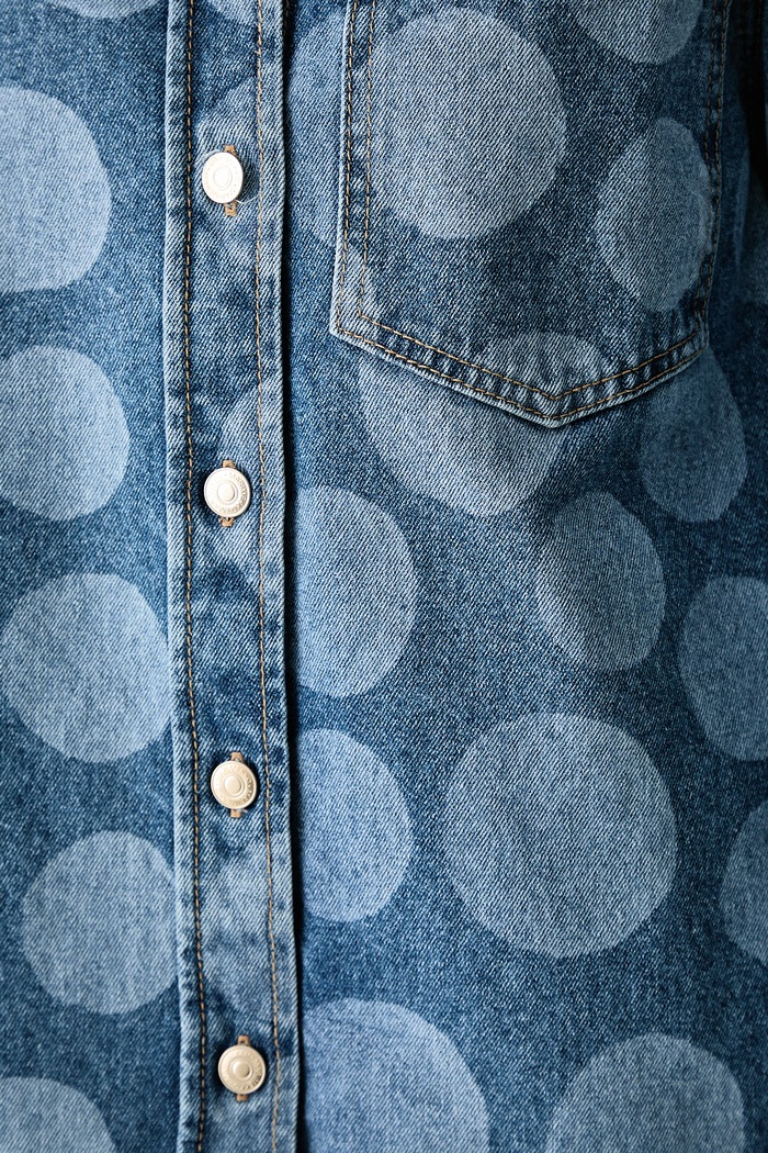 Košulja za žene traper Marimekko plava 096036