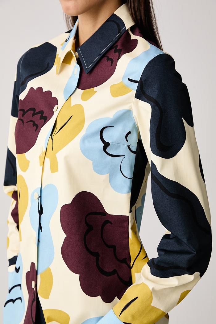 Koszula damska z bawełną Marimekko 096013 beżowy