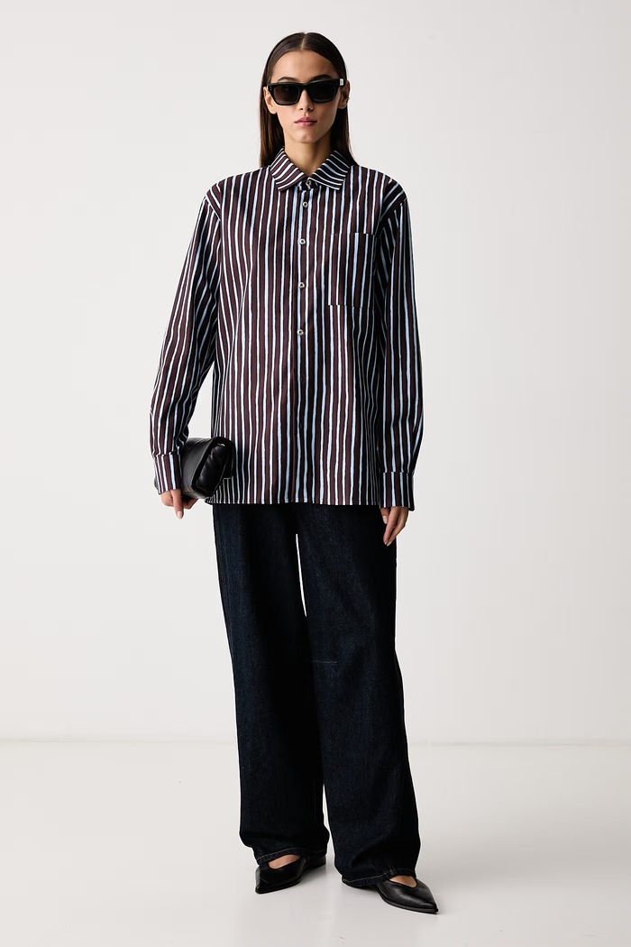 Marimekko Koszula damska bawełniana 095896 niebieski AW26
