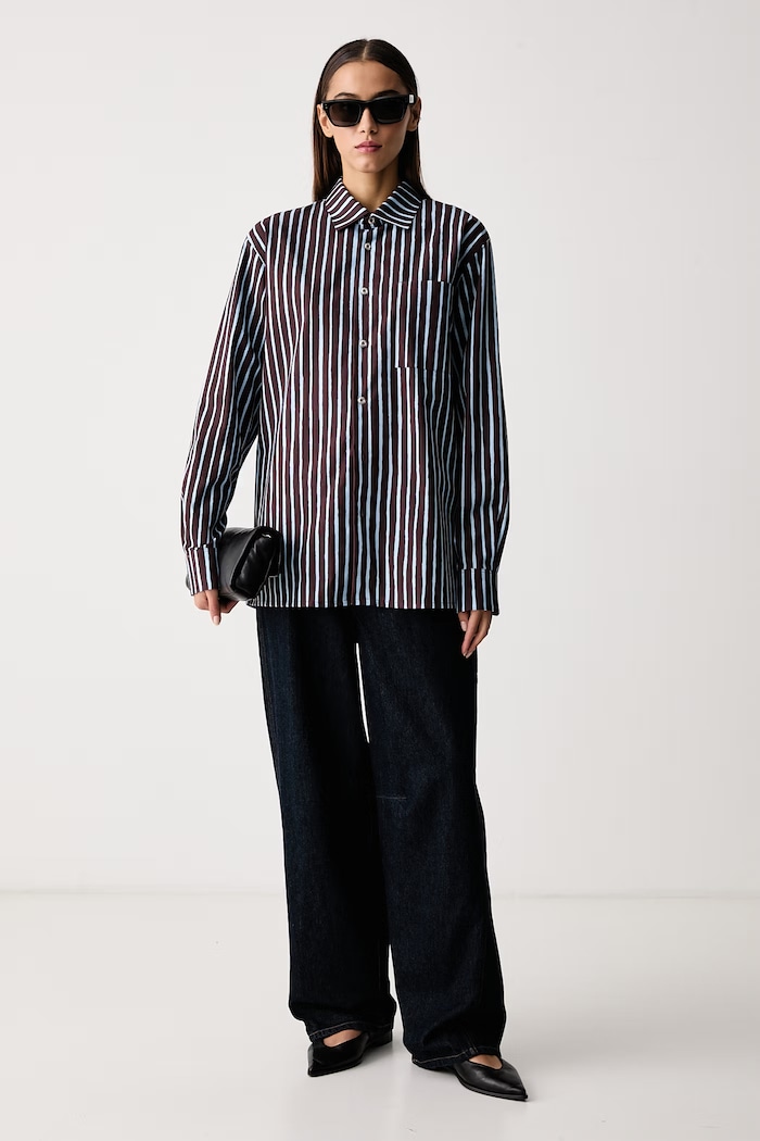 Marimekko Koszula damska bawełniana 095896 niebieski AW26