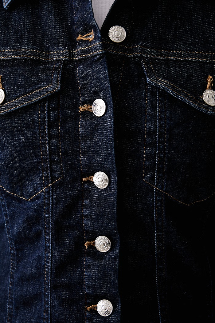 Calvin Klein Jeans košulja za žene traper LV047G749G mornarsko plava