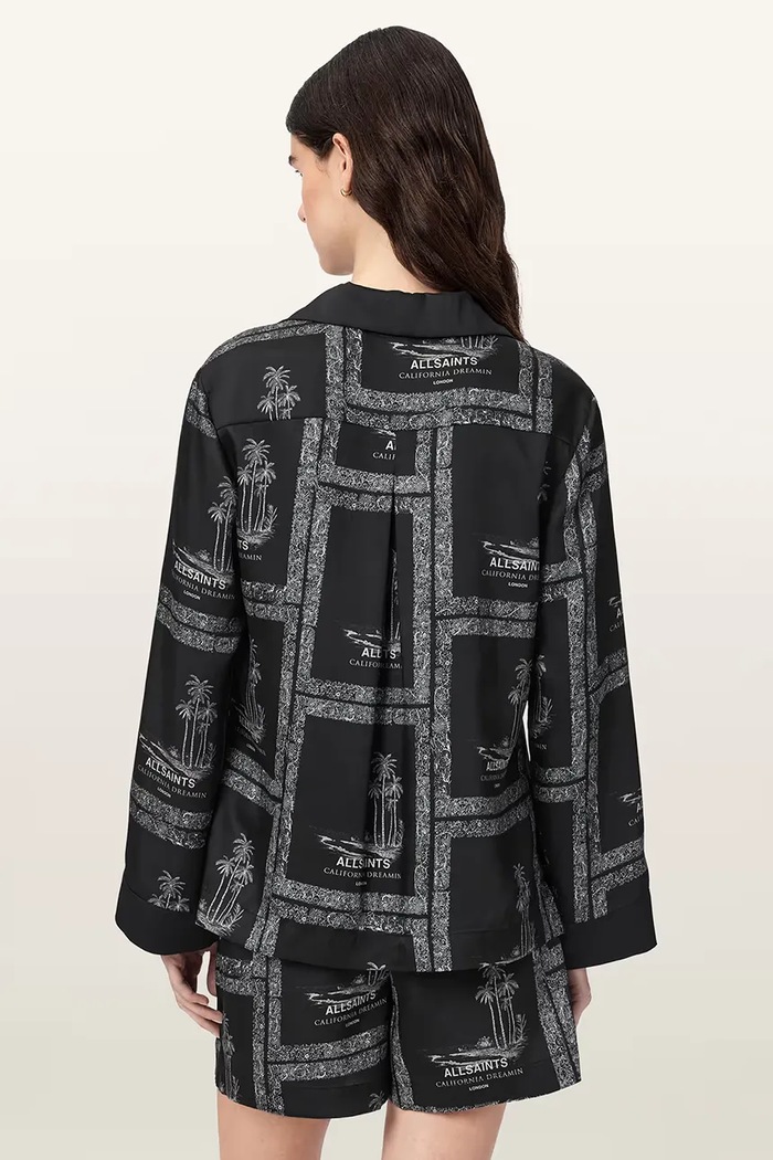 AllSaints bluzka koszulowa damska LETTIE W117PE czarny AW26