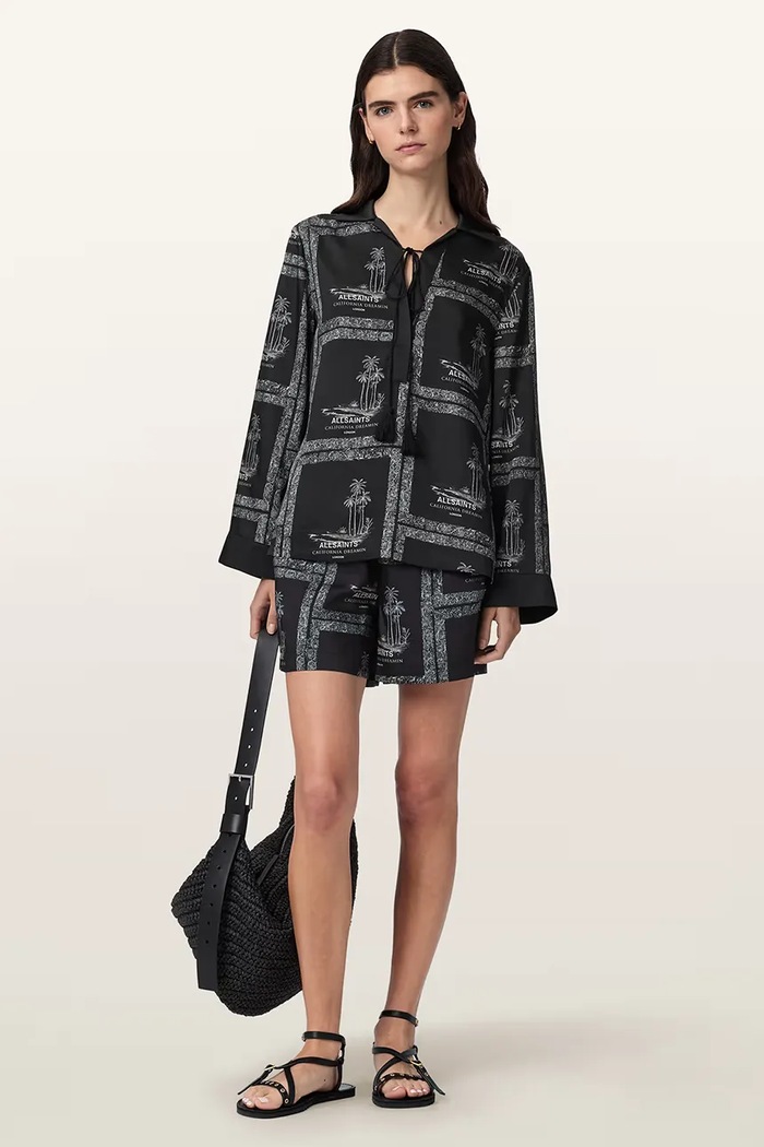 Odzież AllSaints bluzka koszulowa damska LETTIE W117PE czarny