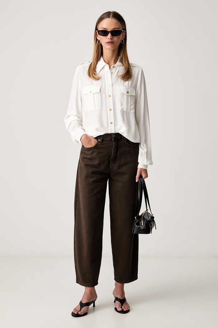 Marciano by Guess koszula damska z wiskozą NORI G6YH12.W3138 beżowy AW26