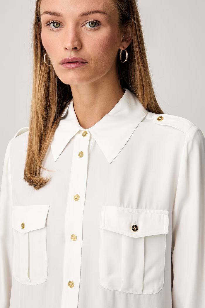 Marciano by Guess koszula damska z wiskozą NORI beżowy G6YH12.W3138
