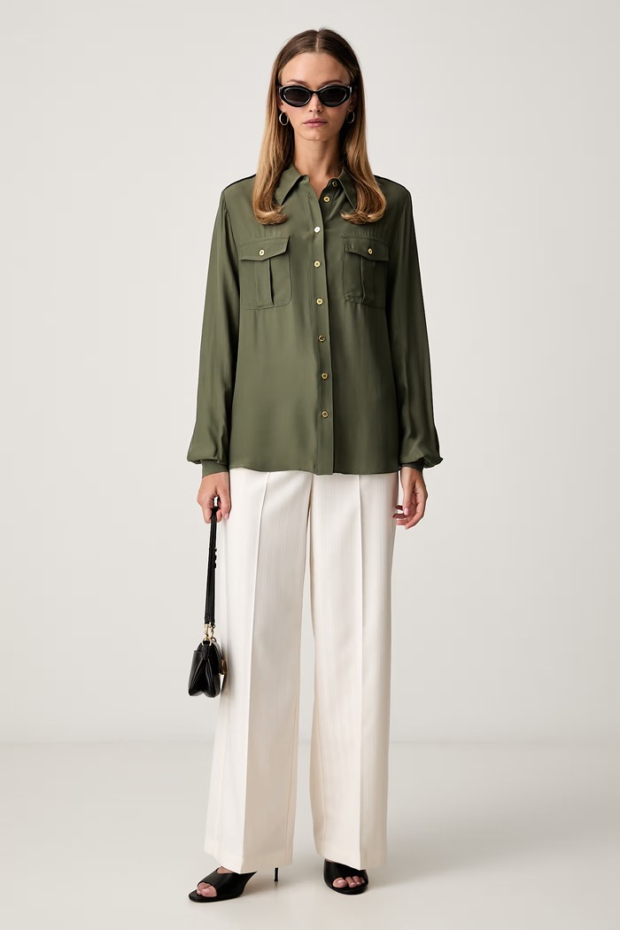 Marciano by Guess košeľa dámska s viskózou NORI G6YH12.W3138 zelená AW26
