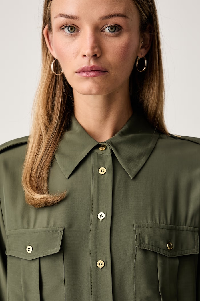 Marciano by Guess košeľa dámska s viskózou NORI zelená G6YH12.W3138