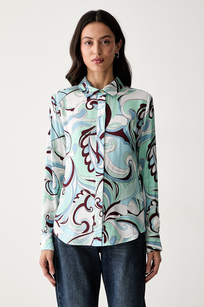 Marciano by Guess camicia da donna in viscosa MELISSA blu G6YH09.W3667