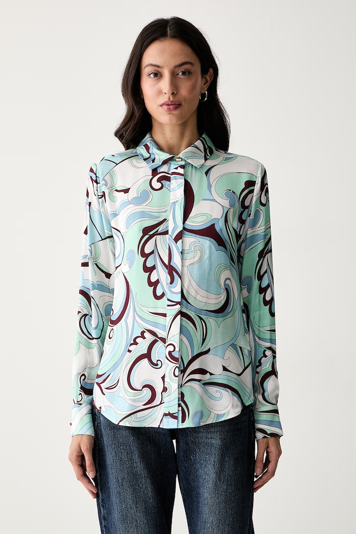 Marciano by Guess camicia da donna in viscosa MELISSA blu G6YH09.W3667