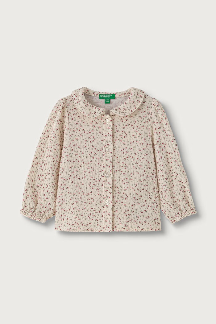 United Colors of Benetton Koszula damska bawełniana beżowy 5W3YGQ03G.P.Seasonal