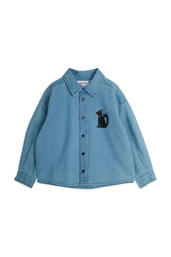 Mini Rodini koszula dziecięca jeansowa Skunk 26720167 niebieski AW26