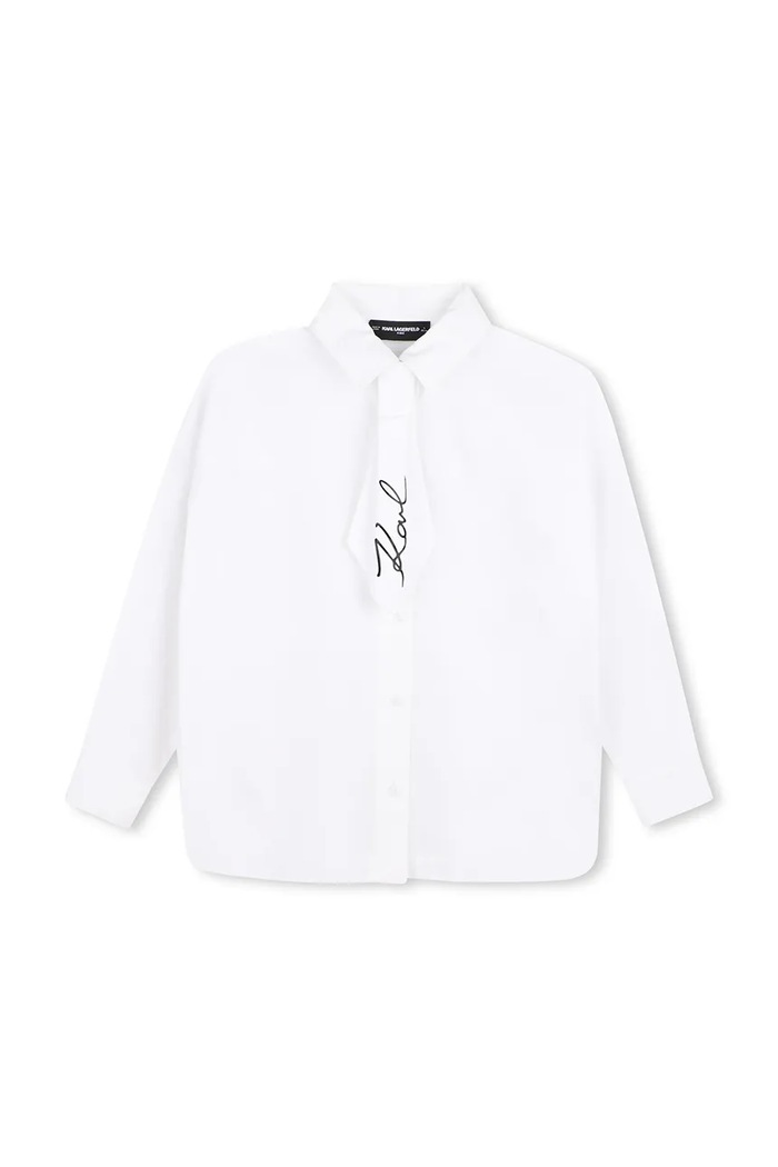 Karl Lagerfeld Риза за деца от памук Z31316.114.150 бял AW26