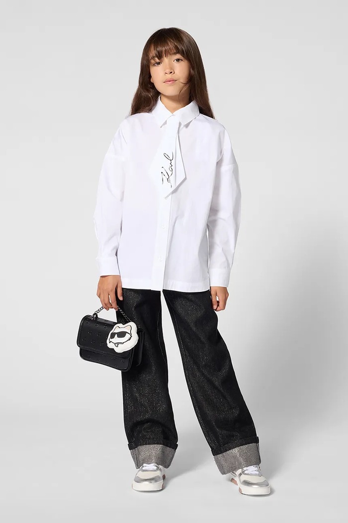 Karl Lagerfeld Риза за деца от памук бял Z31316.156.162